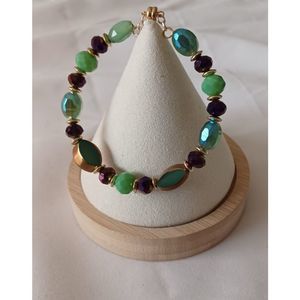 NWOT bracelet green/purple/gold